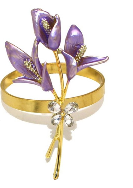 6pcs Altın Zambak Peçete Halkaları Metal Peçete Halka Sahipleri Düğün Partisi Tatil Ziyafeti Noel Yemeği, Bir (Yurt Dışından) fırsatları