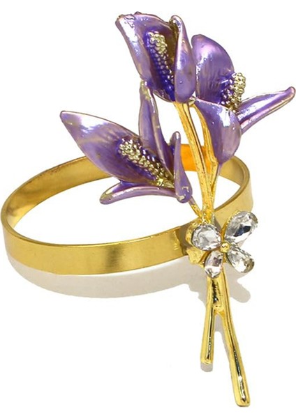 6pcs Altın Zambak Peçete Halkaları Metal Peçete Halka Sahipleri Düğün Partisi Tatil Ziyafeti Noel Yemeği, Bir (Yurt Dışından) indirimleri