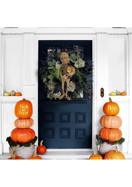 Cadılar Bayramı Mumya Çelenk Kapalı Açık Korku Duvarı Asma Ön Kapı Hoş Geldiniz Işareti Sundurma Dekorasyonları 19.7X15.7INCH (Yurt Dışından) modelleri