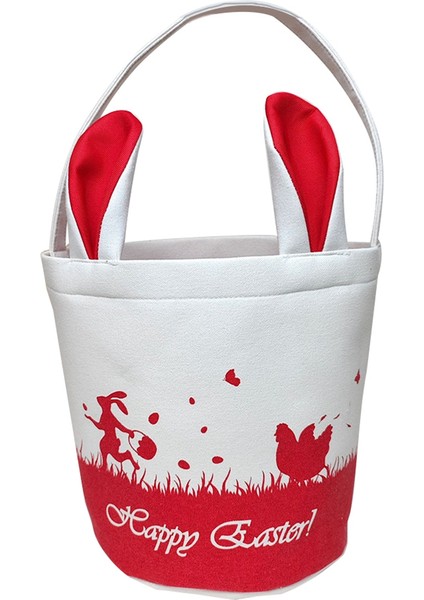 Paskalya Sepeti Depolama, Kulplu Boş Tuval Sepeti, Erkek ve Kızlar Için Katlanabilir Kova Çantaları, Kıyafetler, Oyuncaklar Kırmızı (Yurt Dışından)