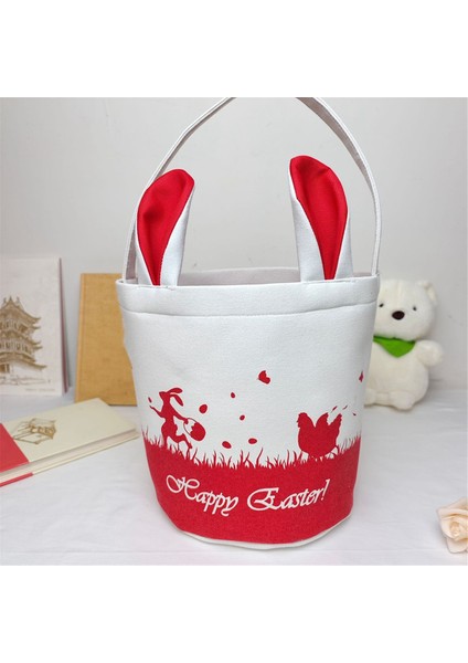 Paskalya Sepeti Depolama, Kulplu Boş Tuval Sepeti, Erkek ve Kızlar Için Katlanabilir Kova Çantaları, Kıyafetler, Oyuncaklar Kırmızı (Yurt Dışından) indirimleri