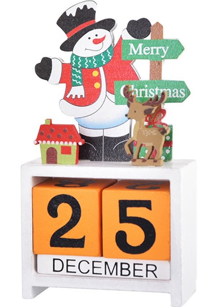 Noel Masa Takvimi Masa Numarası Tarih Ahşap Bloklar Takvim Geri Sayım Xmas Masaüstü Takvimi Noel Dekor A (Yurt Dışından) fiyatları