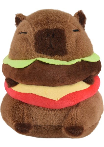 Gerçekçi Capybara Burger Peluş, Sevimli Capybara Dolgulu Hayvan Yastığı Plushie Oyuncak, Yumuşak Hamburger Yemek Doldurulmuş Oyuncaklar Bebek (Yurt Dışından)