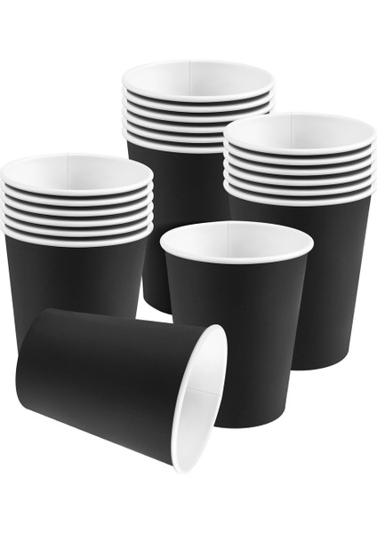 20 Kağıt Bardak (9oz) - Düz Sol Renkler Doğum Günü Partisi Sofra Seçimleri (Siyah) (Yurt Dışından) modelleri