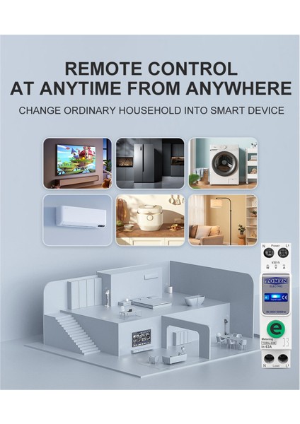 Tomzn TOB9E-63M Ewelink 110V 220V Wifi Akıllı Enerji Ölçer Kwh Ölçüm Izleme Devre Kesici Zamanlayıcı Röle Akıllı Ana Sayfa 63A (Yurt Dışından) fırsatları