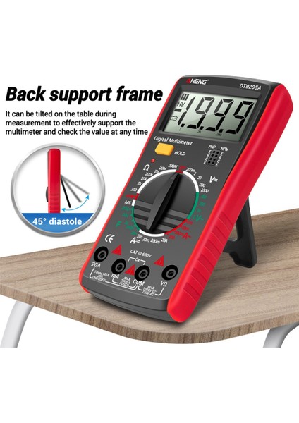 Aneng DT9205A Dijital Multimetre Ac/dc Transistör Test Cihazı Elektrik Ncv Test Ölçer Profesyonel Analog Otomatik Aralık Kırmızı (Yurt Dışından) modelleri