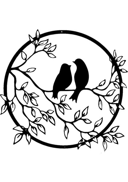 Metal Duvar Sanat Kuş Ağaç Şubesi Metal Kuş Duvar Siluet Kuş Duvar Sanat Dekor Oturma Odası Bahçe Yatak Odası Ofis (Yurt Dışından)