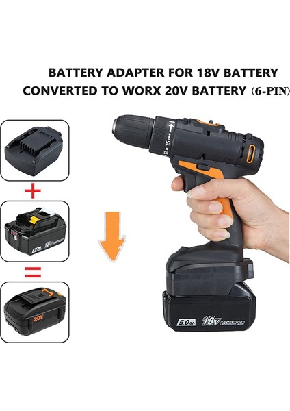 Makita Için Pil Adaptörü 18V Bl Serisi Worx 20V 6pin Lityum Pil Aracı Dönüştürücü Için Pil Dönüşümü (Yurt Dışından)
