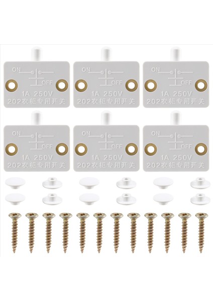 Dolap Işığı Için 6 Adet Kapı LED Anahtarı, Normalde Kapalı Dolap Elektrik Lambası Anahtarları, Dolap Kiler Dolabı Için Beyaz (Yurt Dışından) fiyatları