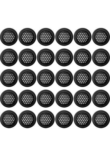 Yuvarlak Havalandırma Izgara Dolabı Hava Havalandırma Deliği Izgara 35MM 30 Adet Banyo Dolabı Dolap Ayakkabı Dolabı Için Siyah (Yurt Dışından)