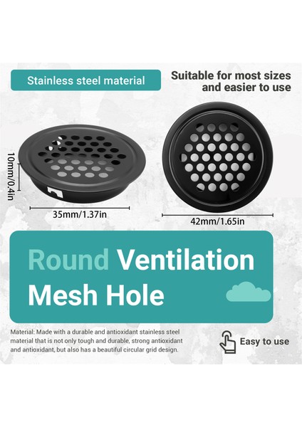 Yuvarlak Havalandırma Izgara Dolabı Hava Havalandırma Deliği Izgara 35MM 30 Adet Banyo Dolabı Dolap Ayakkabı Dolabı Için Siyah (Yurt Dışından) fırsatları