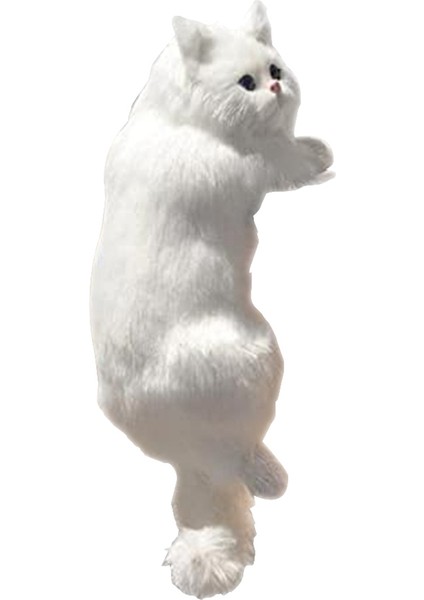 El Sanatları Simülasyon Pet Ev Dekorasyon El Sanatları Yaratıcılar Hediye Tv Kedileri Asılı Kediler Beyaz (Yurt Dışından)