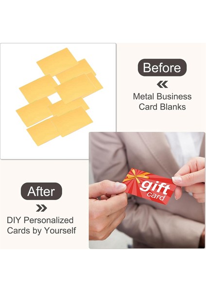 100PCS Boş Metal Kartvizler 86 x 54 x 0.45MM Eloksal Alüminyum Tabaka Lazer Gravür Için Ad Kartı Diy Kartlar, Altın (Yurt Dışından) fiyatları