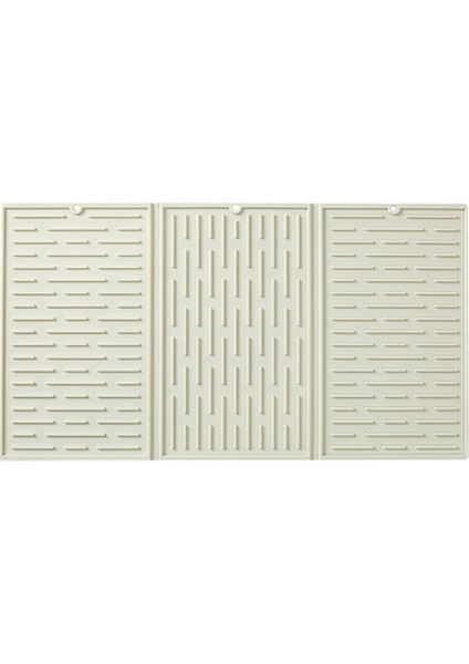 Kremalı Beyaz Katlanabilir Üçlü Terap Takımı Kurutma Mat Silikon Drenaj Mat Mutfak Sayaçları (Yurt Dışından)