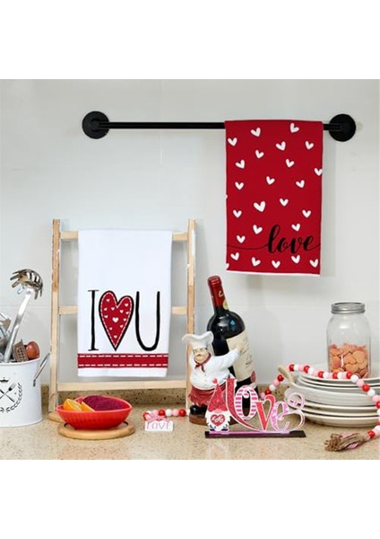 Sevgililer Günü Placemats, Kalp Mevsimlik Çiftlik Çuval Örtüsü Kırmızı Kapalı Mutfak Masası Mat Partisi, 8 Pcs (Yurt Dışından) indirimleri