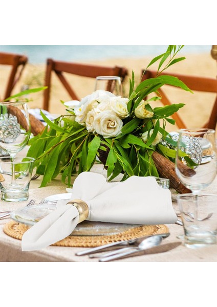 24 Adet Günü Altın Peçete Yüzükleri Kumaş Peçeteleri Için Peçete Tutucular Düğün Peçete Tutucu Yüzükler Kumaş Tablo Peçeteleri (Yurt Dışından) indirimleri