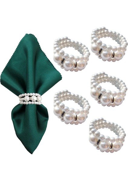 Peçete Yüzüğü Zarif Bling Modern Inci Boncuklu Kullanım Tatil Partisi Doğum Günü Partisi Düğün Peçete Yüzükleri Seti 6 (Yurt Dışından) modelleri