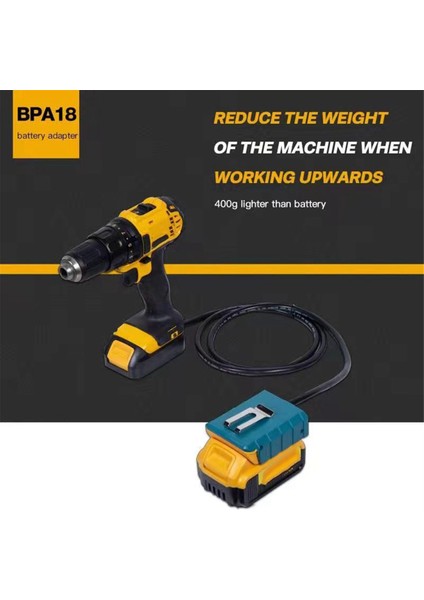 Dewalt 18V-20V Için Pil Uzatma Kablosu Aracı Kemer Klipsli 1.5m Kablo ile Hafif Hafif (Yurt Dışından) fiyatları