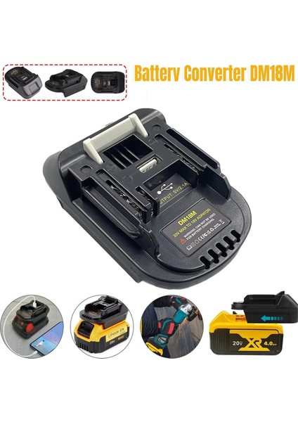 Milwaukee Için DM18M Pil Adaptör Dönüştürücü, BL1830 BL1850, 20V Ila 18V ile Uyumlu Makita 18V Pillere Dewalt (Yurt Dışından) fiyatları