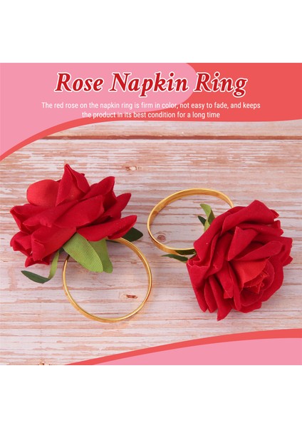 10PCS Kırmızı Gül Şekli Havlu Tokası Peçete Yüzüğü Düğün Partisi Sevgililer Günü Otel Masa Dekor Peçete Tutucu (Yurt Dışından) indirimleri