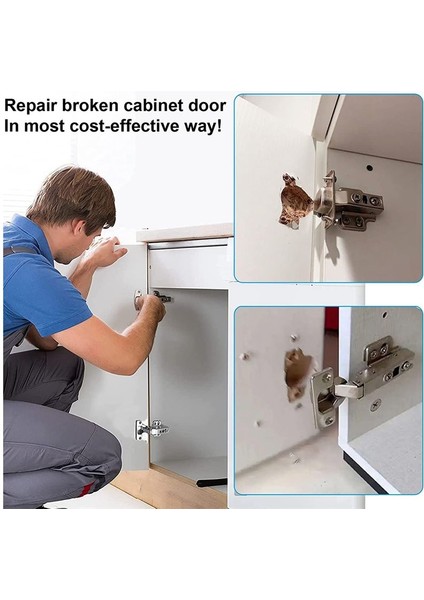 10 Adet Menteşe Onarım Plakası Kabine Mobilya Çekmecesi Paslanmaz Çelik Kapı Panelleri Taban Taban Menteşe Bardak Onarım Tahtası (Yurt Dışından)