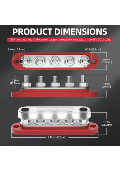 T5M6 150A Otomobil Bus Çubuğu Çubuk Bara Bara Bakır Barı Otomotiv Kablo Çubuğu Derivasyon Çubuğu Arabalar ve Gemiler Için Uygun (Yurt Dışından) indirimleri