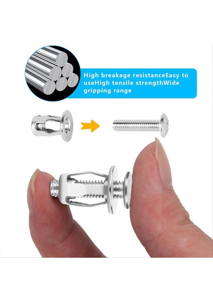 40 Pcs Içi Boş Kapı Ankrajları ve Vidaları, Içi Boş Metal Boşluk Sabitleme Çekirdek Kapı Ankrajları 0-5mm Kapı Içi Boş Duvar Tabakası (Yurt Dışından) modelleri