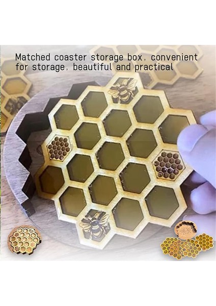 Tutucu ile Içecekler Için Ayarlanan Bardak Altlıkları, 4pcs Petek Şeklindeki Içecek Bardak Altlıkları, Soğuk/sıcak Içecekler Için Kupa Coaster (Yurt Dışından) modelleri