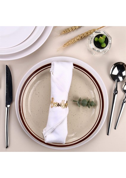 12PCS Bismillah Peçete Yüzükleri Eid Mübarek Müslüman Islami Ramazan Kareem Peçete Tokalı Düğün Yemek Masa Süslemeleri A (Yurt Dışından)