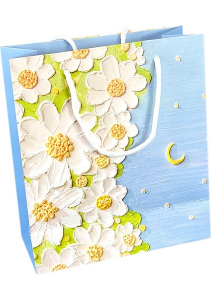 Yağlı Boya Çocuk Hediye Çantası Hediye Kutusu Kağıt Çantası Taşınabilir Doğum Günü Hediye Çantası Hadi, Mavi (Yurt Dışından) fiyatları