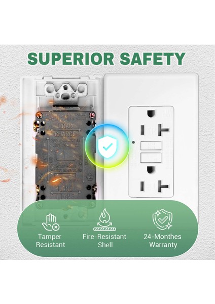 Gfcı Çıkışları 20 Amper, Açık Hava Durumu Geçirmez (Wr), Toprak Hatası Devresi Kesici, Vidasız Duvar Plakası Dahil (Yurt Dışından) indirimleri