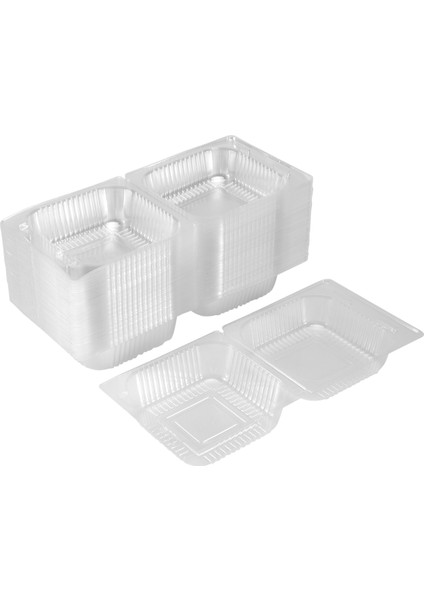 100PCS Tek Tek Bireysel Kek Dilim Kutuları Tatlı Kaplar Cheesecake Kutuları Istiflenebilir Kare Kutular Temiz Gıda Kutuları (Yurt Dışından) fiyatları