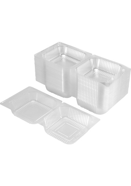 100PCS Tek Tek Bireysel Kek Dilim Kutuları Tatlı Kaplar Cheesecake Kutuları Istiflenebilir Kare Kutular Temiz Gıda Kutuları (Yurt Dışından) modelleri