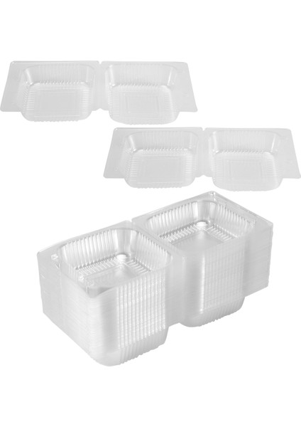 100PCS Tek Tek Bireysel Kek Dilim Kutuları Tatlı Kaplar Cheesecake Kutuları Istiflenebilir Kare Kutular Temiz Gıda Kutuları (Yurt Dışından) indirimleri