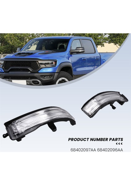 Araba Dikiz Aynası Dönüş Sinyali Işık LED Kapı Aynası Sinyali Işık 68402097AA 68402096AA Dodge Ram 2019-2024 Için (Yurt Dışından) fırsatları