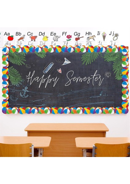 Bülten Tahtası Sınır 68.9 Feet Plaj Topu Sınır Döşeme Sınırları Okul Sınıfı Ev Kara Tahta Dekorasyonu (Yurt Dışından) fırsatları