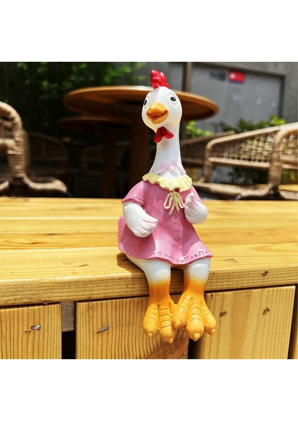 Çift Ördek Bahçe Heykelleri Karikatür Reçinesi Sevimli Oturan Tavuk Heykel Kaz Sevenler Heykelcik Hediye Dekorasyonu Ev A (Yurt Dışından) fiyatları