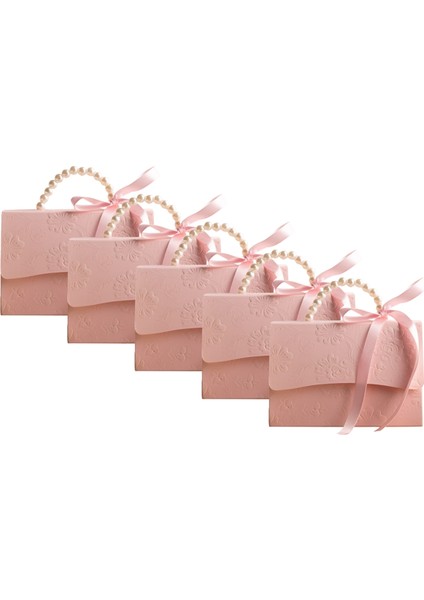 Saten Kurdele ve Inci Saplı Şık Kabartmalı Hediye Kutusu, Sevgililer Günü Hediye Kutusu A (Yurt Dışından)