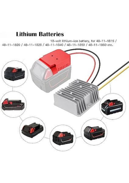 Dönüştürücü Aadpter Milwaukee 18V Li-Ion Pil Güç Tekerleği Inverter Kova Artış Voltaj Regülatörü (Yurt Dışından) fırsatları