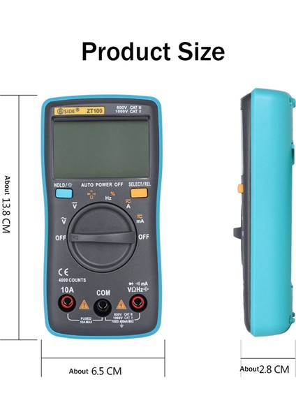 Bıde ZT100 Dijital Multimetre 4000 Sayım Dc/ac Voltaj Akım Kapasitans Hz Diyot Ohm Test Cihazı Ampermetre Voltmetre (Yurt Dışından) fırsatları
