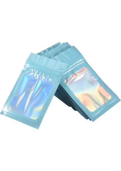 100PCS Yeniden Kapatılabilir Holografik Çantalar, Gıda Depolama Partisi Için Net Pencere ile Kokusu Geçirmez Mylar Kese (Yurt Dışından) fiyatları