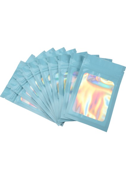 100PCS Yeniden Kapatılabilir Holografik Çantalar, Gıda Depolama Partisi Için Net Pencere ile Kokusu Geçirmez Mylar Kese (Yurt Dışından) modelleri