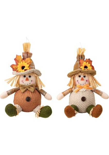 2pcs Hasat Sezon Bebek Sonbahar Hasat Ev ve Oda Masası Süsleri Için El Yapımı Oturma Bebekleri (Yurt Dışından)