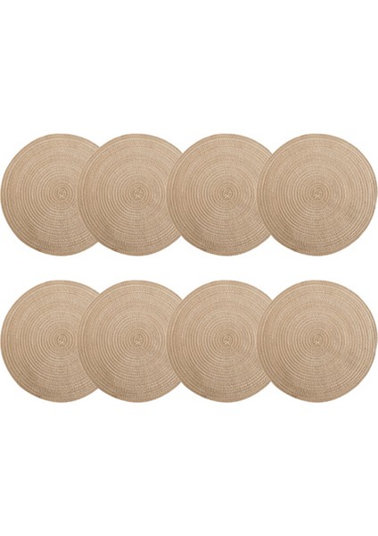 8 Pack Yuvarlak Dokuma Placemats Isıya Dayanıklı Placemats Pamuk Iplik Placemats Tablo Yalıtım Yastığı Ev Kıyafetleri (Yurt Dışından)