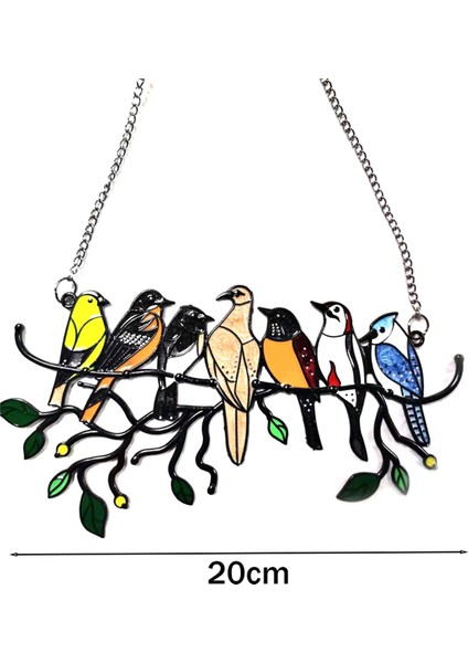 7 Kuşlar Dekoratif Kolye Vitray Pencere Asma Sanat Süsleri Kuş Boyama Iki - Metal Taraflı Güneş Yakalayıcılar (Yurt Dışından) modelleri