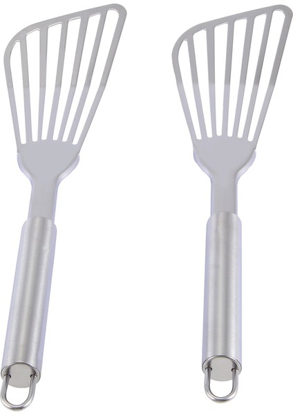 Balık Spatula, 2 Paket Paslanmaz Çelik Balık Turner 12.5 Inç Mutfak Kurabiye Spatula Fırçalanmış Paslanmaz Sap (Yurt Dışından)