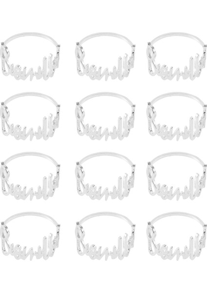 12PCS Bismillah Peçete Yüzük Eid Mübarek Müslüman Islami Ramazan Kareem Peçeteli Toka Düğün Yemeği Masa Süslemeleri B B (Yurt Dışından) indirimleri