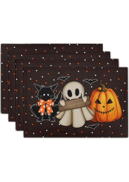 Cadılar Bayramı Placemats 4 Parça Placemats Mutfak Masa Üstü Kapalı ve Dış Slip Olmayan Isıya Dayanıklı Masa Paspasları (Yurt Dışından)