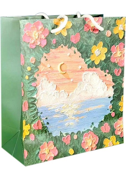 Yağlı Boya Çocuk Hediye Çantası Hediye Kutusu Kağıt Çantası Taşınabilir Doğum Günü Hediye Çantası Hadi, Yeşil (Yurt Dışından) indirimleri