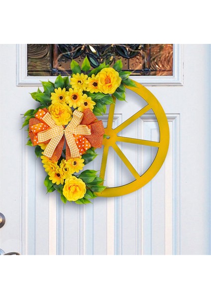 2024 Bahar Çelenk ve Tekerlek Dekorasyonu Ön Kapı Duvar Pencere Festivali Çiftlik Evi Sundurma Veranda Bahçe Dekoru 16.14INCH (Yurt Dışından) fiyatları